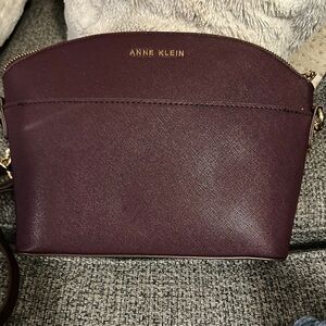 Anne Klein Brown Shoulder Bag with Gold Accents
